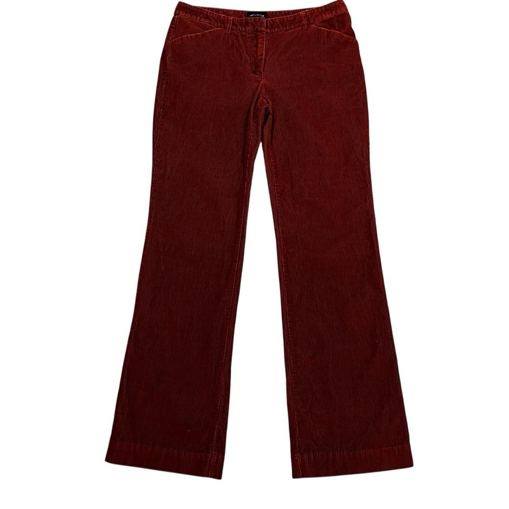 Y2K The Limited Rust Orange Corduroy Flare Pants 6R Mid Rise Wide Leg Retro Fall
